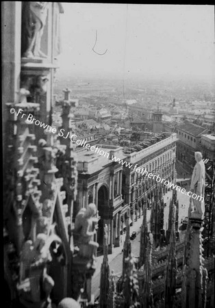 PANORMIC VIEW FROM ROOF OF CATHEDRAL SHOWING GALLERIA VITTORIO EMMANUELE